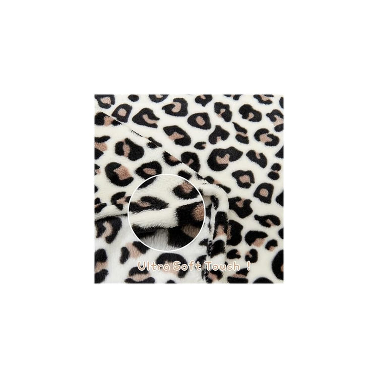 Leopard Print Baby Blanket Fleece Baby Blankets for Boys Girls, Ultra Soft Cozy Fluffy Infant Toddler Newborn Receiving Blankets for Crib Stroller, 30"x40", Cream
