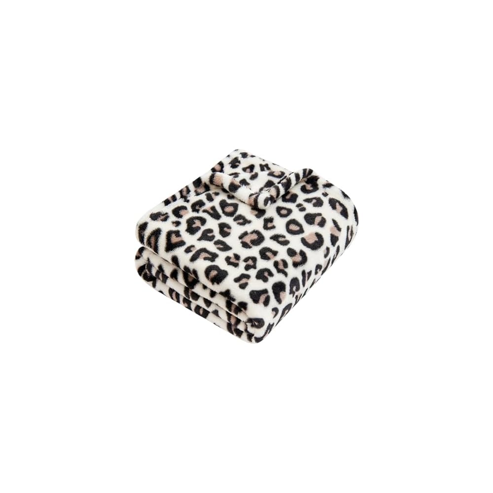 Leopard Print Baby Blanket Fleece Baby Blankets for Boys Girls, Ultra Soft Cozy Fluffy Infant Toddler Newborn Receiving Blankets for Crib Stroller, 30"x40", Cream