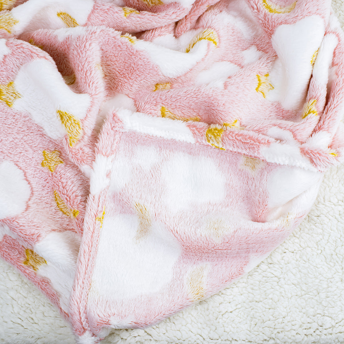 1pc Soft Fleece Baby Blanket, Pink Cartoon Pattern Soft And Comfortable Baby Blanket, Stroller Windproof Blanket Suitable for Baby Use