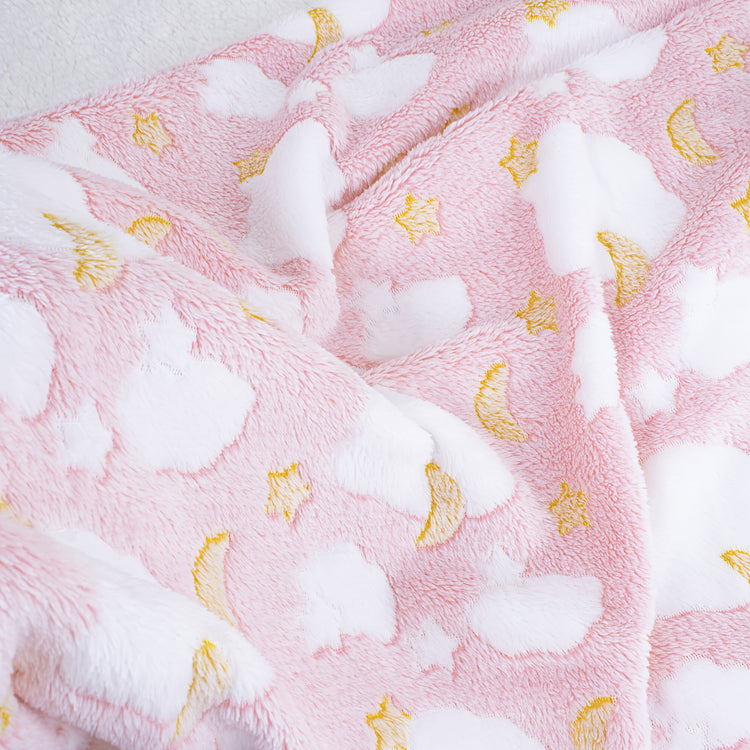 1pc Soft Fleece Baby Blanket, Pink Cartoon Pattern Soft And Comfortable Baby Blanket, Stroller Windproof Blanket Suitable for Baby Use