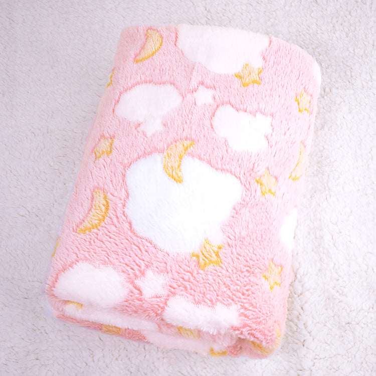 1pc Soft Fleece Baby Blanket, Pink Cartoon Pattern Soft And Comfortable Baby Blanket, Stroller Windproof Blanket Suitable for Baby Use